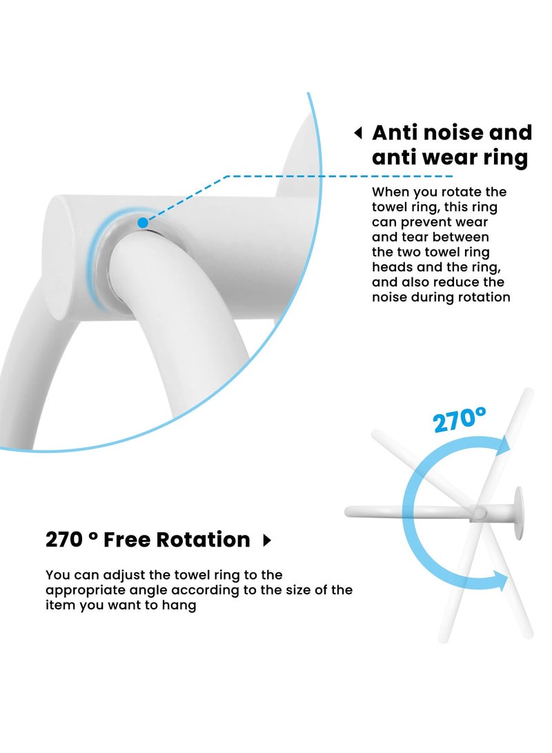 SYOSI 2 Packs Towel Holder, Space Aluminum Towel Rings, 6.5 inches, Wall Mounted, 3M Self-Adhesive Hand Towel Rails for Kitchen and Bathrooms, Contemporary Hotel Style (Black) - Image 4