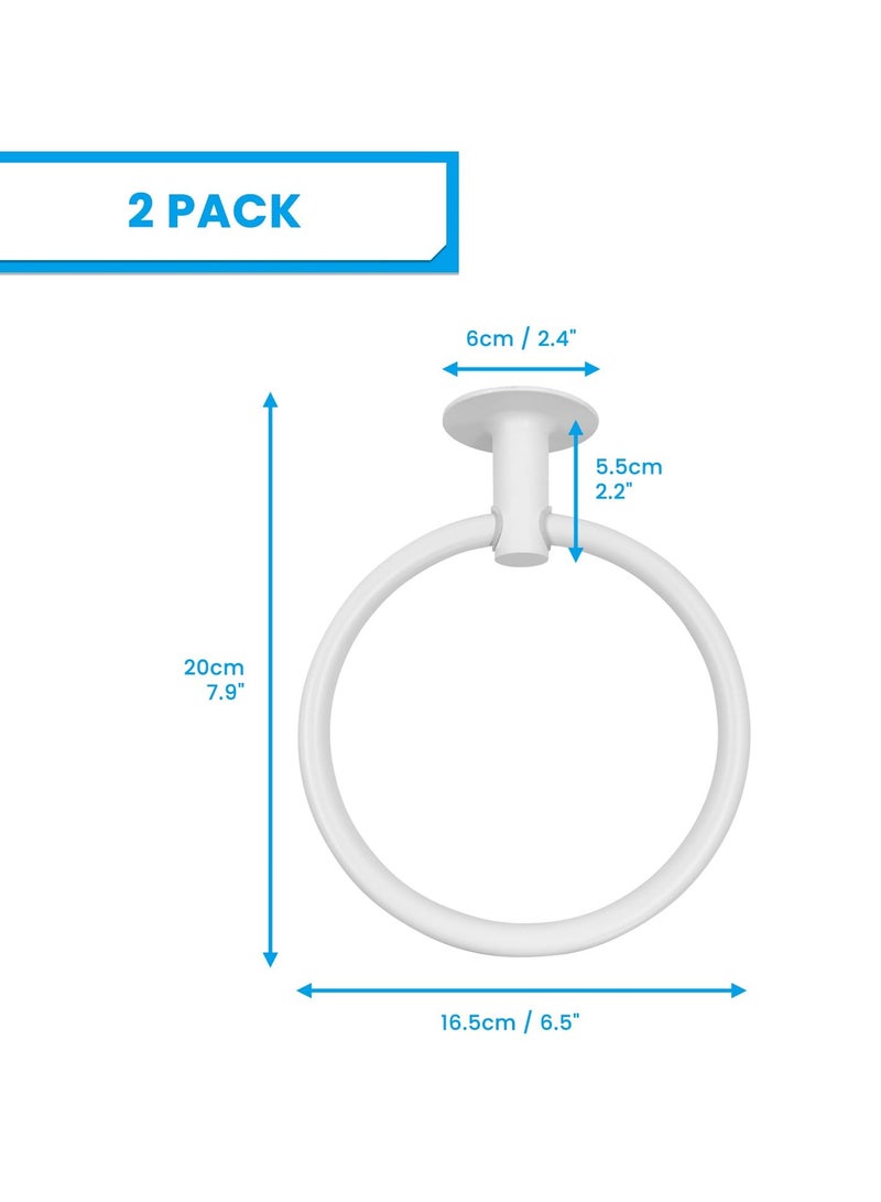 SYOSI 2 Packs Towel Holder, Space Aluminum Towel Rings, 6.5 inches, Wall Mounted, 3M Self-Adhesive Hand Towel Rails for Kitchen and Bathrooms, Contemporary Hotel Style (Black) - Image 2