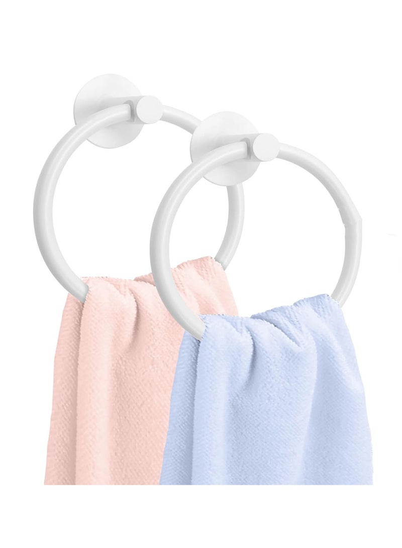 SYOSI 2 Packs Towel Holder, Space Aluminum Towel Rings, 6.5 inches, Wall Mounted, 3M Self-Adhesive Hand Towel Rails for Kitchen and Bathrooms, Contemporary Hotel Style (Black) - Image 1