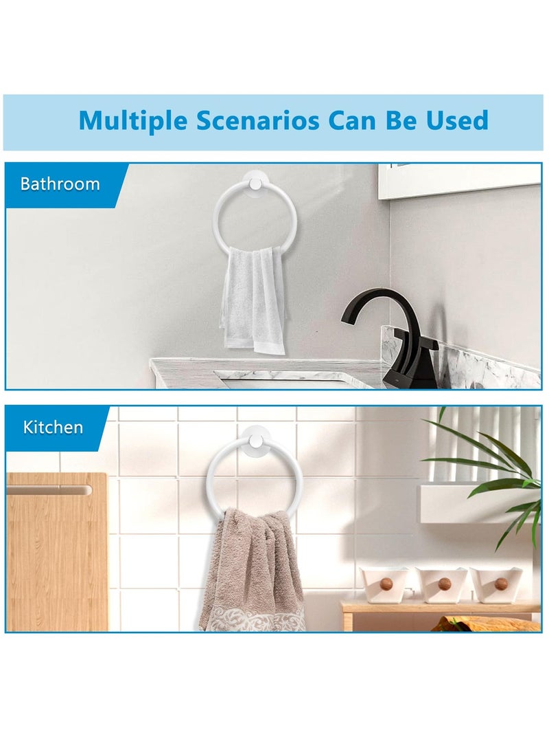 SYOSI 2 Packs Towel Holder, Space Aluminum Towel Rings, 6.5 inches, Wall Mounted, 3M Self-Adhesive Hand Towel Rails for Kitchen and Bathrooms, Contemporary Hotel Style (Black) - Image 5