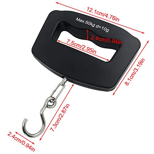 AFUNTA 50Kg 10g Luggage Weight Scale, LCD Luggage Scale Travel Digital, Fish Scale, Home Electronic Portable Hanging Weight Hook Travel Luggage Scale - Image 2