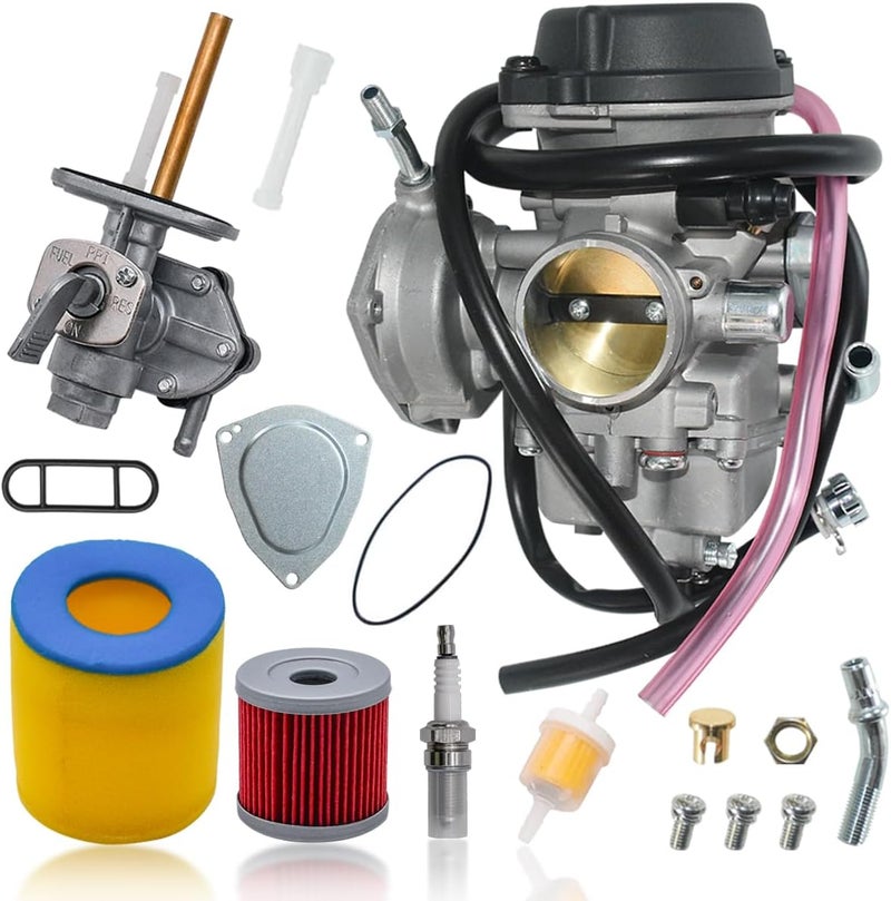 ENGICARB LTZ400 Carburetor Kit for Suzuki Quadsport LT-Z 400 (2003-2007) with Air Filter and Fuel Petcock Valve - Image 1