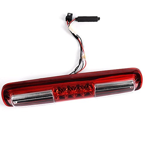 GPLUS ضوء الفرامل الثالث LED G-PLUS متوافق مع شيفروليه سيلفرادو GMC سييرا 1500 2500HD 3500 1999-2006، مصابيح خلفية للشحن 3RD هيكل كروم عدسة حمراء وواضحة تيرسيرا لوز دي فريينو - Image 5