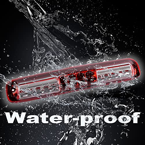 GPLUS ضوء الفرامل الثالث LED G-PLUS متوافق مع شيفروليه سيلفرادو GMC سييرا 1500 2500HD 3500 1999-2006، مصابيح خلفية للشحن 3RD هيكل كروم عدسة حمراء وواضحة تيرسيرا لوز دي فريينو - Image 2