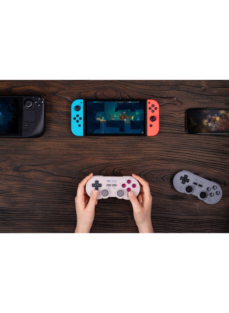 8BitDo SN30 Pro Bluetooth Controller, Hall Effect Joystick Update, Compatible with Switch, PC, macOS, Android, Steam Deck & Raspberry Pi (Gray) - Image 5