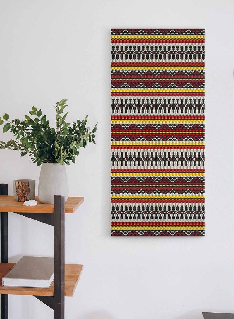 LOWHA Framed Canvas Wall Art Stretched Over Wooden Frame, Panorama Orientation Royal Arabian Style Sadu Painting, For Home, Living Room, Office Décor - Image 2