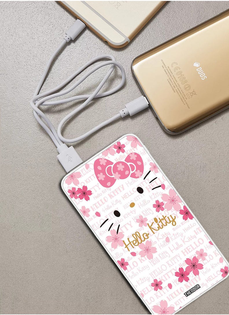 10,000 mAh Super Fast Charging Ultra Compact Power Bank with Quick Charge & Power Delivery, Portable Charger For iPhone and Android Hello Kitty