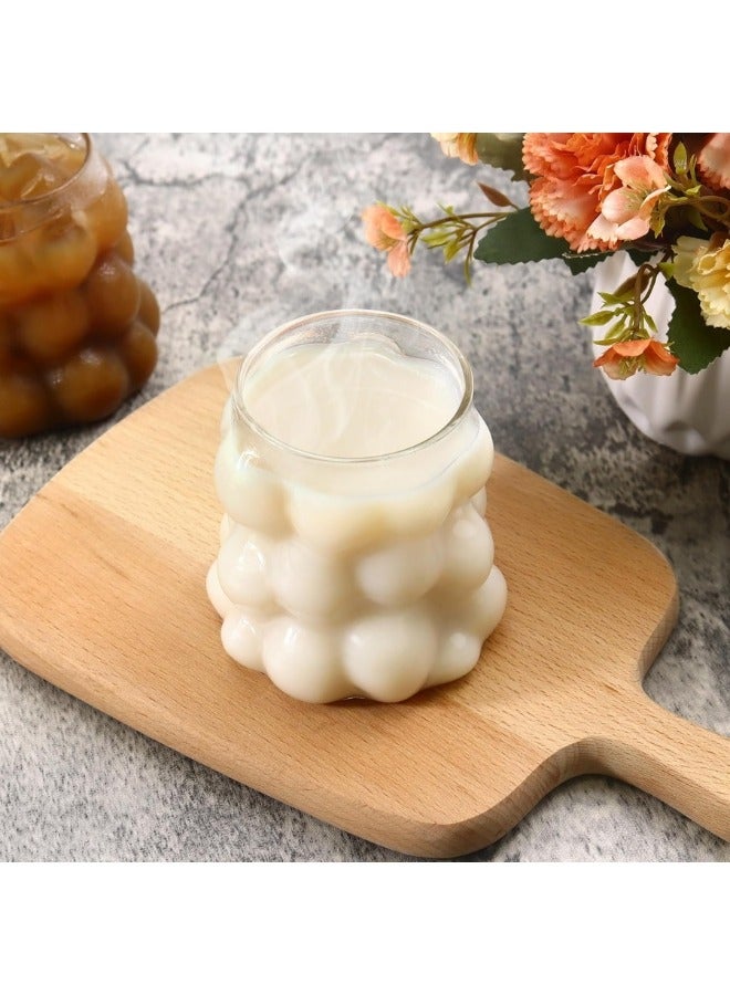 2 pcs Bubble Mug for drinking juice, Nescafe and iced coffee, 350ml capacity, transparent iced coffee cup, ice cream cup, bubble cups for water, coffee, juice and tea