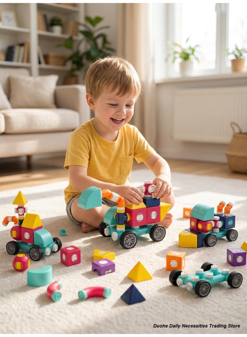 Magnetic Building Blocks for Kids, 20 PCS Construction Toys Educational STEM Set, Creative Vehicle Building Kit Ages 3+ - Image 5