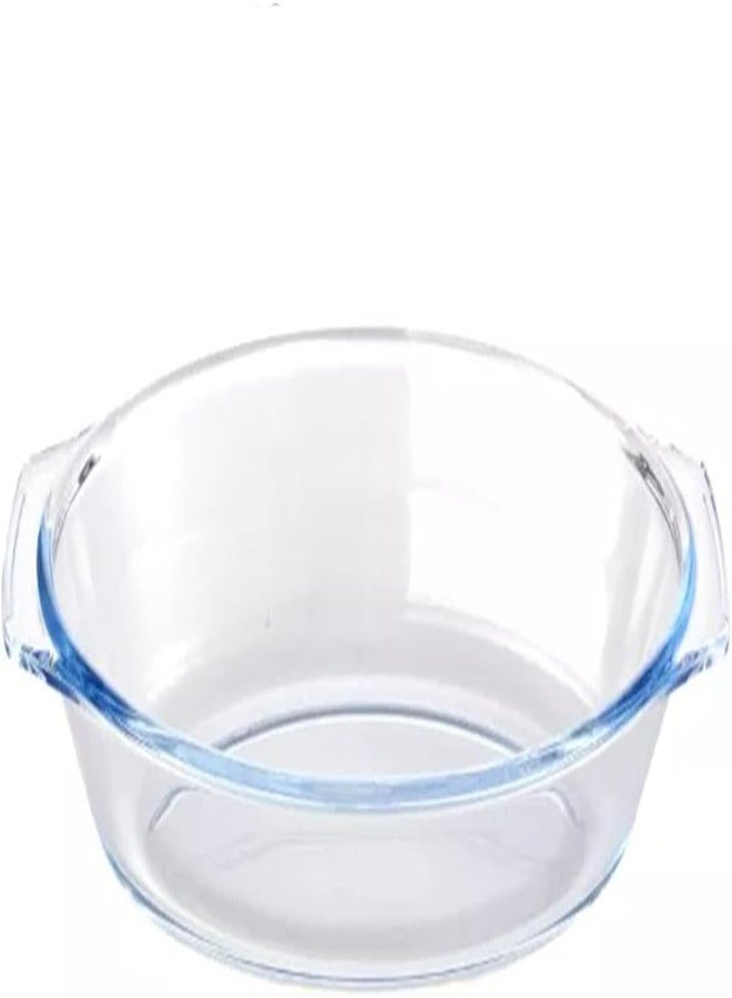 AKDC Borosilicate Glass Baking Dish 0.7L Oval With Handle Clear, Crysal Glasses Casserole For Oven Serving Dishes 700Ml Durable And Sturdy Bakeware Tray - Image 3