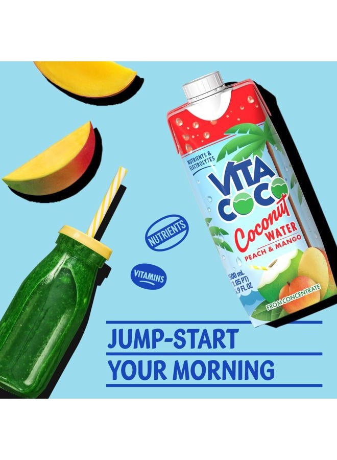 Vita Coco ماء جوز الهند، خوخ ومانجو - مشروب إلكتروليت مرطب بشكل طبيعي - بديل ذكي للقهوة، الصودا، ومشروبات الرياضة - خالي من الغلوتين - 16.9 أونصة سائلة (عبوة من 12) - Image 5