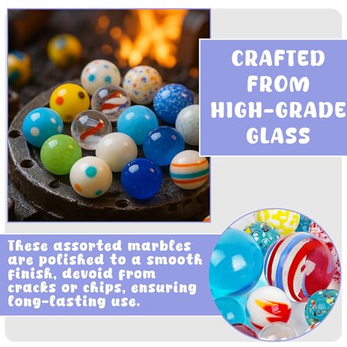 3 otters 85PCS Colorful Marbles Bulks, for Kids Marble Run, with Tinplate Box - Image 5