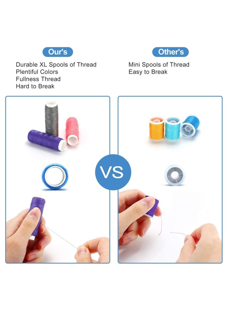 DAX STAR Sewing Kit (183 PCS) Sewing Supplies with 38 XL Thread Spools Scissors Needles Pins for Home School Beginner Adults Kids DIY Sewing Accessories with Leather Carrying Case - Image 4