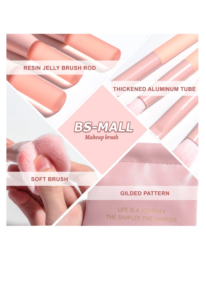 Excefore Travel Makeup Brushes, Mini Make Up Brushes, 7 Pcs Makeup Brush, with Brush Bag, Mini Synthetic Foundation Powder Concealers Eye Shadows Mini Makeup Brush Set - Image 3