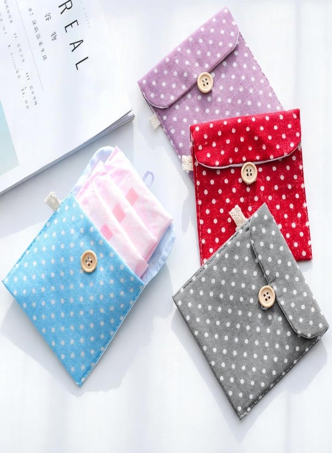 Newvent® 2Pcs Sanitary Pad Pouch for Women - Portable Menstrual Pad Storage Bag with Button Closure, Discreet Travel Case for Handbag, Office, School & Travel (Multicolour) - Image 3