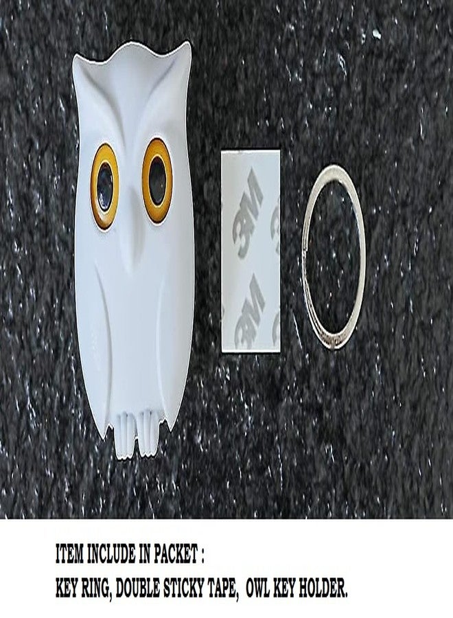 AGAS Magnetic Owl Key Holder Cute,Night Owl Keyring Holder, Automatic Open Close Eyes Creative Black Key Hanger Holder (White) - Image 3