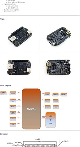 waveshare BeagleBone Black Rev C 1GHz ARM Cortex-A8 512MB DDR3 4GB 8bit eMMC Board Mini PC Development Board from Element14 - Image 4