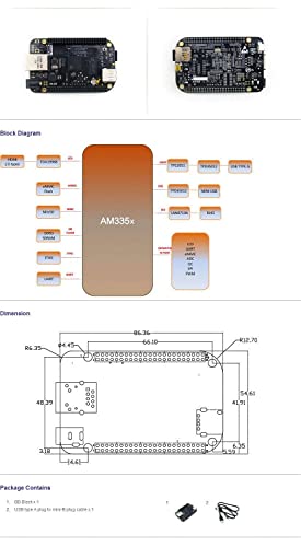 waveshare BeagleBone Black Rev C 1GHz ARM Cortex-A8 512MB DDR3 4GB 8bit eMMC Board Mini PC Development Board from Element14 - Image 5