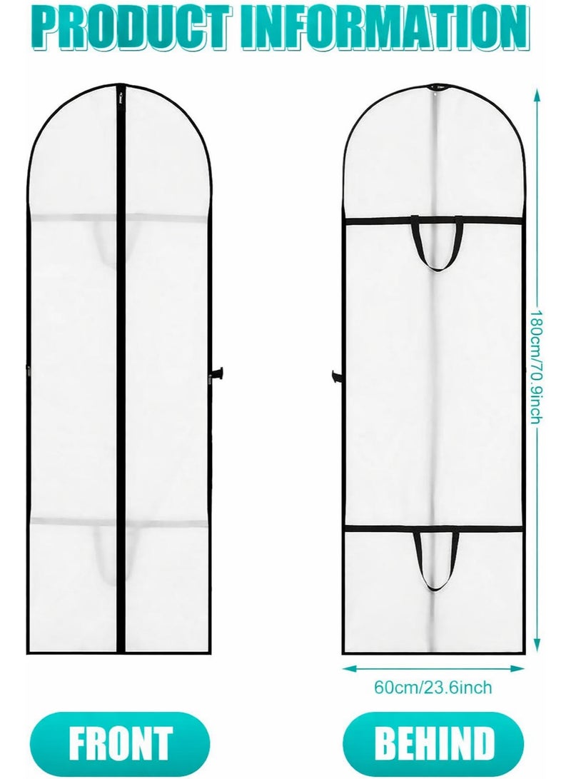 cartogivz 2-Pack Long Garment Bags – Waterproof Dress Covers with Zipper (180×60cm) - Image 2