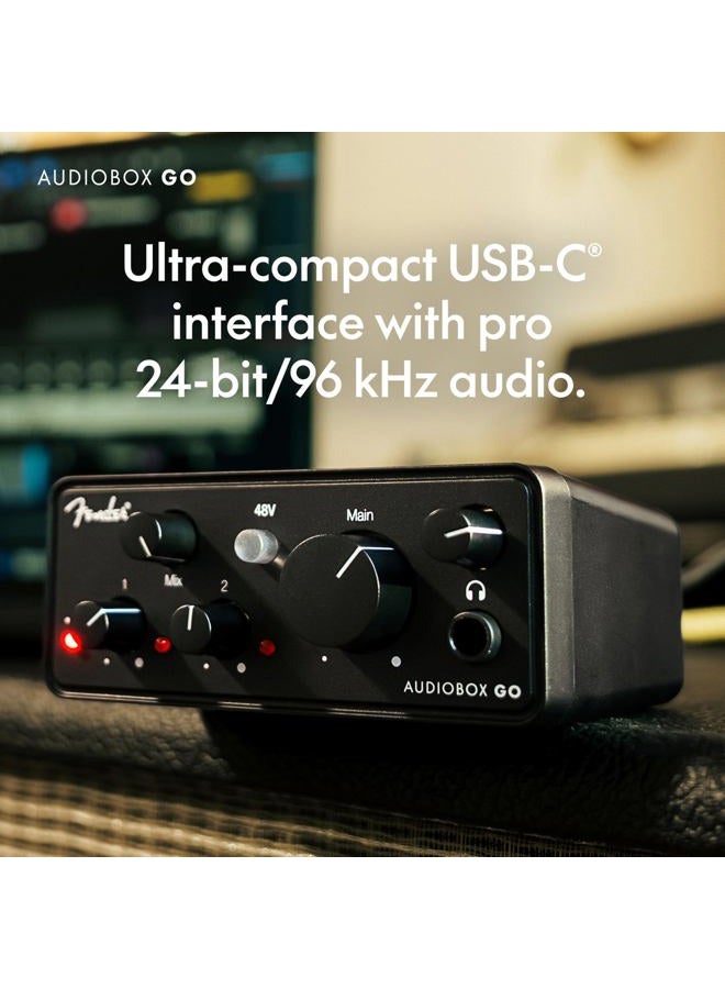 FENDER AudioBox GO | 2x2 USB-C Audio Interface for Music Production, XLR Mic/Line Combo, TS Instrument Input, 24-bit/96 kHz Converters, Zero-Latency Headphone Monitoring, Mac & PC - Image 5