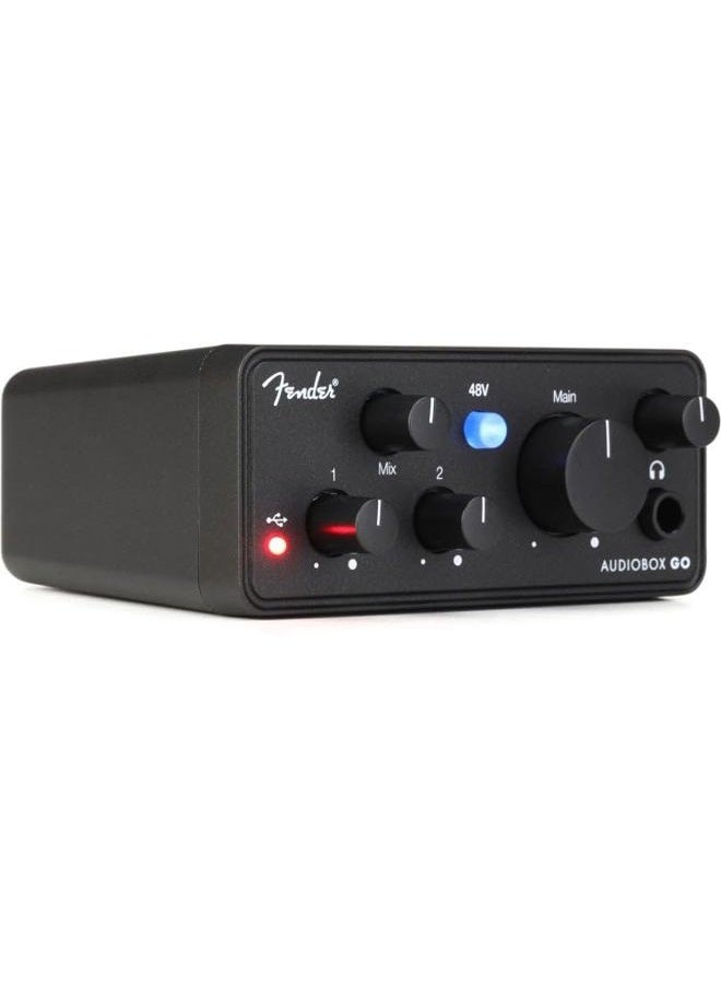 FENDER AudioBox GO | 2x2 USB-C Audio Interface for Music Production, XLR Mic/Line Combo, TS Instrument Input, 24-bit/96 kHz Converters, Zero-Latency Headphone Monitoring, Mac & PC - Image 4