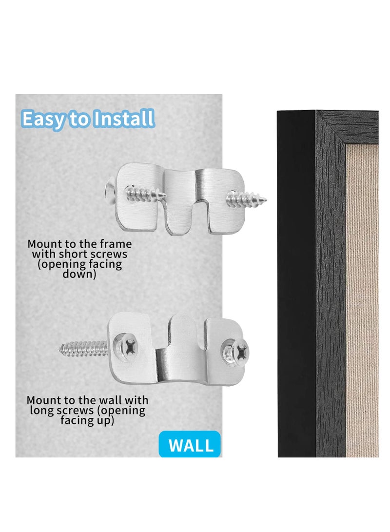 KASTWAVE 4Pairs Flush Mount Brackets Heavy Duty Picture Hangers Z-Clip Interlock Photo Frame Hook Metal Keyhole Hangers for Hanging Headboards (44 x 19mm) - Image 4