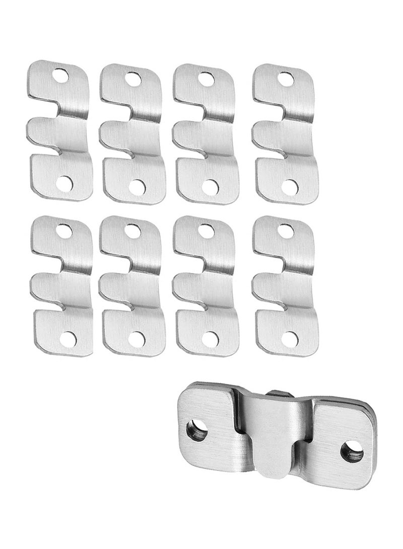 KASTWAVE 4Pairs Flush Mount Brackets Heavy Duty Picture Hangers Z-Clip Interlock Photo Frame Hook Metal Keyhole Hangers for Hanging Headboards (44 x 19mm) - Image 1