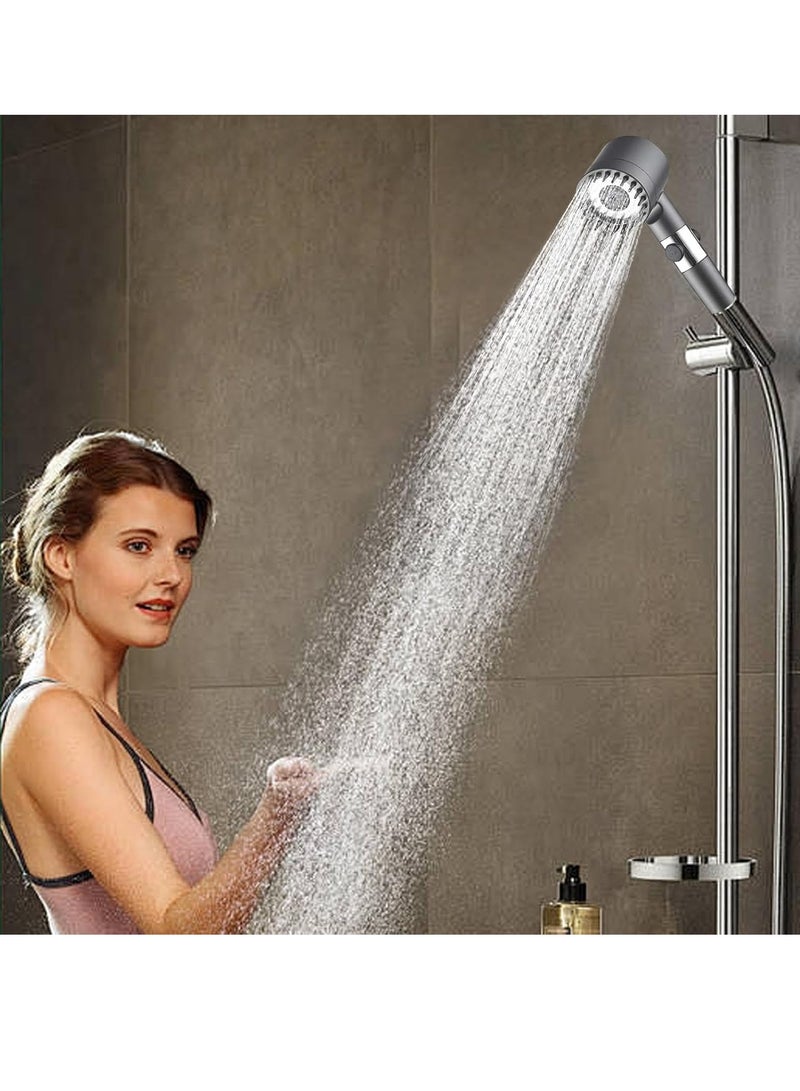 Loquat New Generation 3-Function Water-Saving Pressurized Shower Head with Massage Tip, Filter, Stop on - Image 5