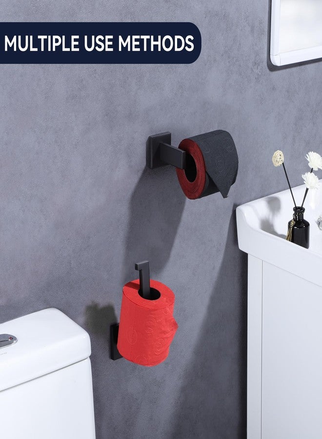 LANC Black Toilet Paper Holder, Bathroom Toilet Paper Roll Holder Wall Mounted for Washroom Kitchen Matte Black TP Tissue Holder Dispenser and Hangers Rustproof 304 Stainless Steel Right, A8807MB - Image 3