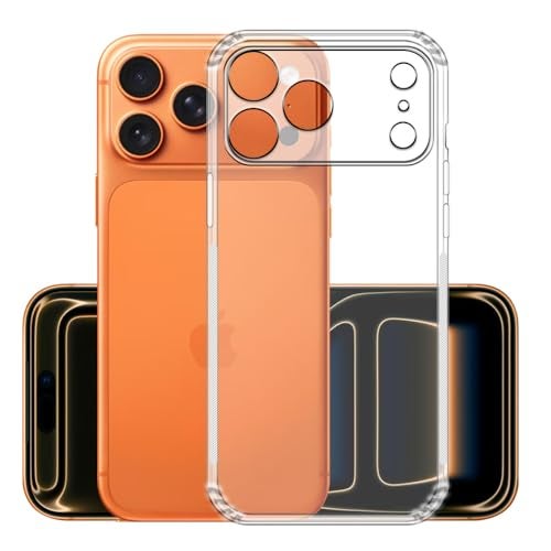 Casotec Slim Soft Silicon *Anti Dust Plug* Shockproof Transparent TPU Back Case Cover for iPhone 17 Pro - Clear - Image 1