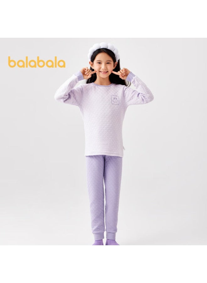 Balabala Children's Thermal Underwear Set, Winter Thickened Padded Boys' Comfortable Autumn Top And Pants, Baby Base Layer Sleepwear - Image 4