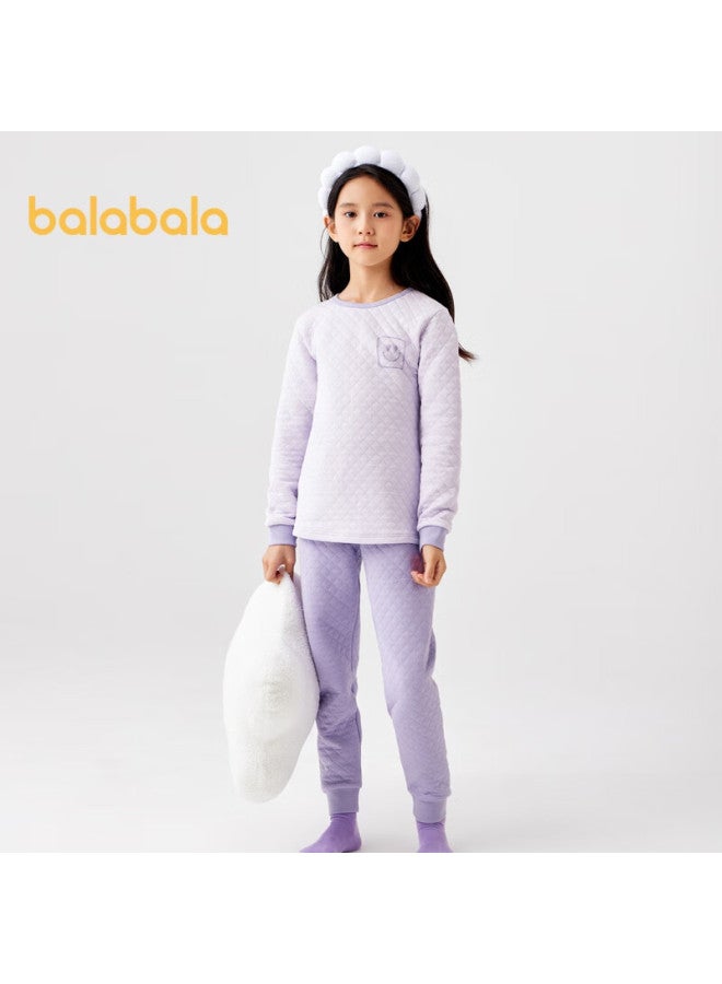 Balabala Children's Thermal Underwear Set, Winter Thickened Padded Boys' Comfortable Autumn Top And Pants, Baby Base Layer Sleepwear - Image 5