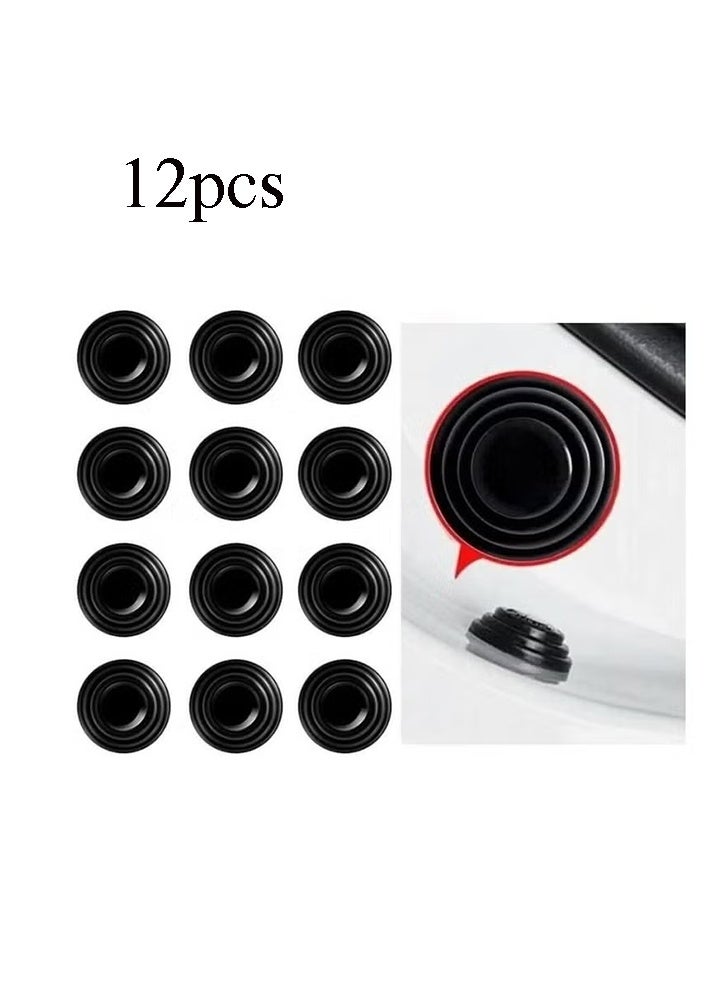 YJ 12PCS Car Door Shock Absorber Gasket,Car Door Protector Stickers,Buffer Bumper Cushion Car Door Shock Absorbing PVC Cushion Anti-Collision Gasket Car Accessories Decoration Sticke - Image 1