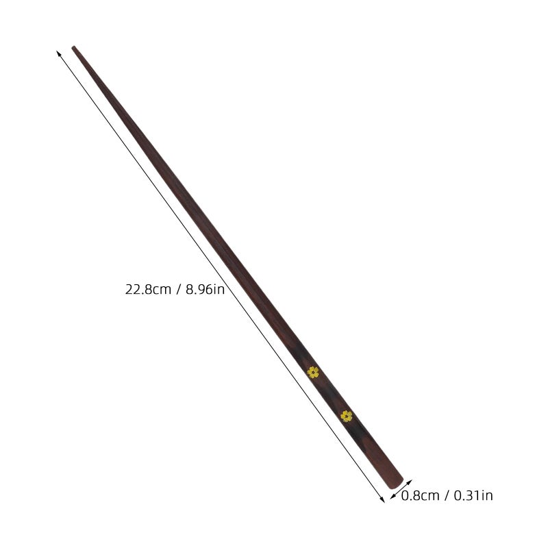 Reusable Natural Wood Chopsticks Set Sakura Design Non Slip Dishwasher Safe - Image 3