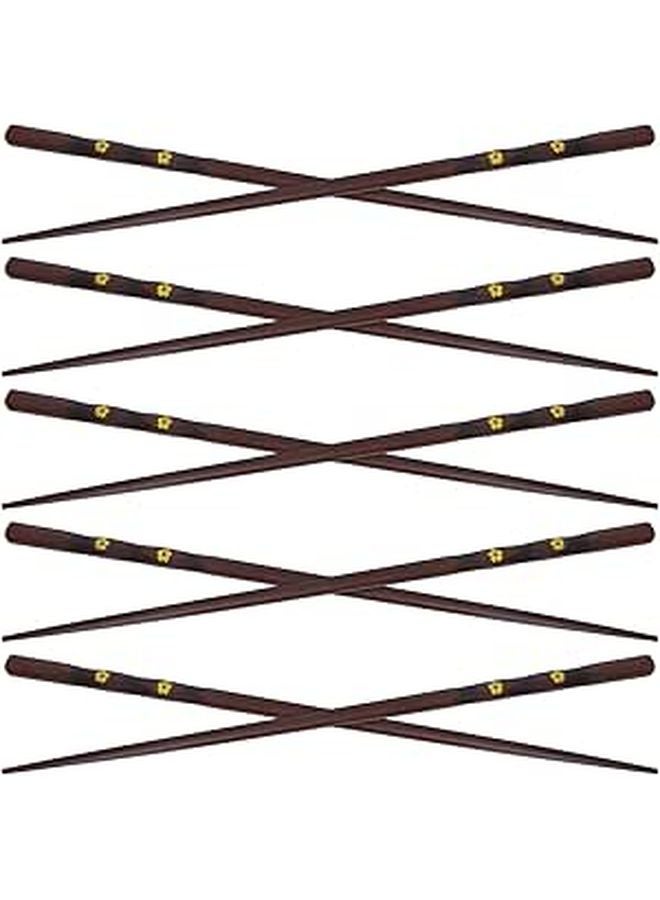 Reusable Natural Wood Chopsticks Set Sakura Design Non Slip Dishwasher Safe - Image 1