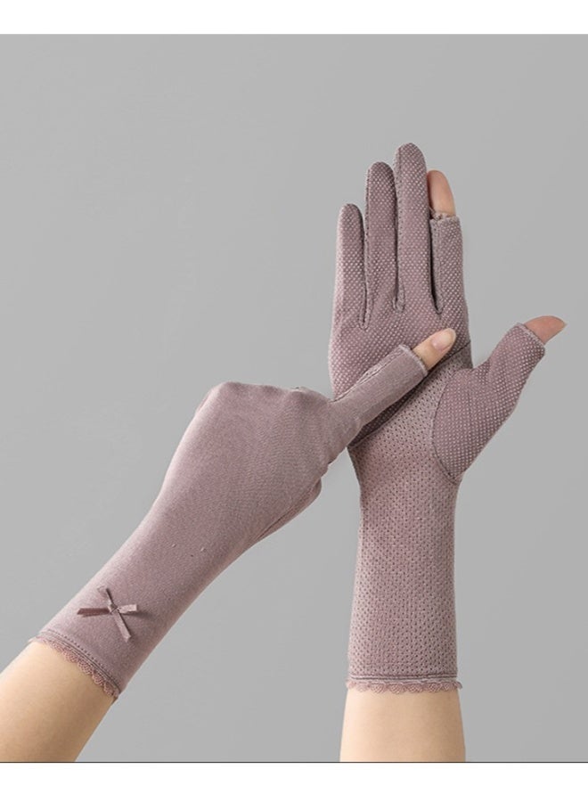 NIBEMINENT Women's Driving Gloves Anti-UV Anti-Slip Breathable Gloves Purple - Image 1