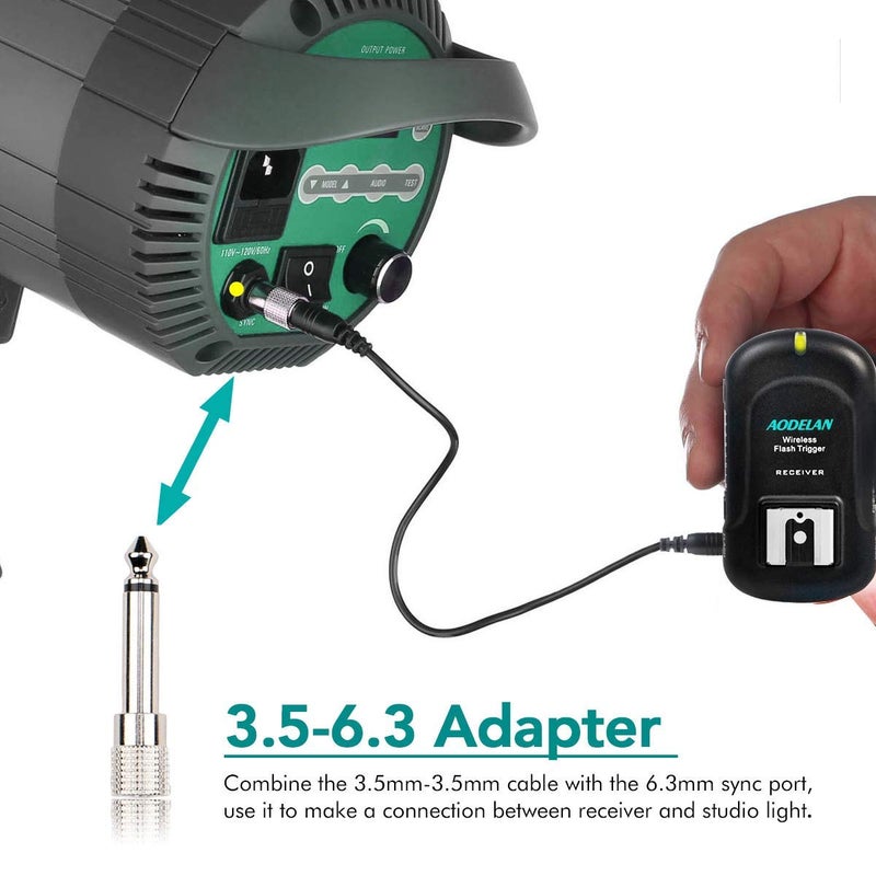 AODELAN Flash Trigger Transmitter and Receiver with Universal Hot Shoe for Canon, for Nikon, for Olympus, for Panasonic, for Pentax, for Fuji, for Samsung, for Sony - Image 4