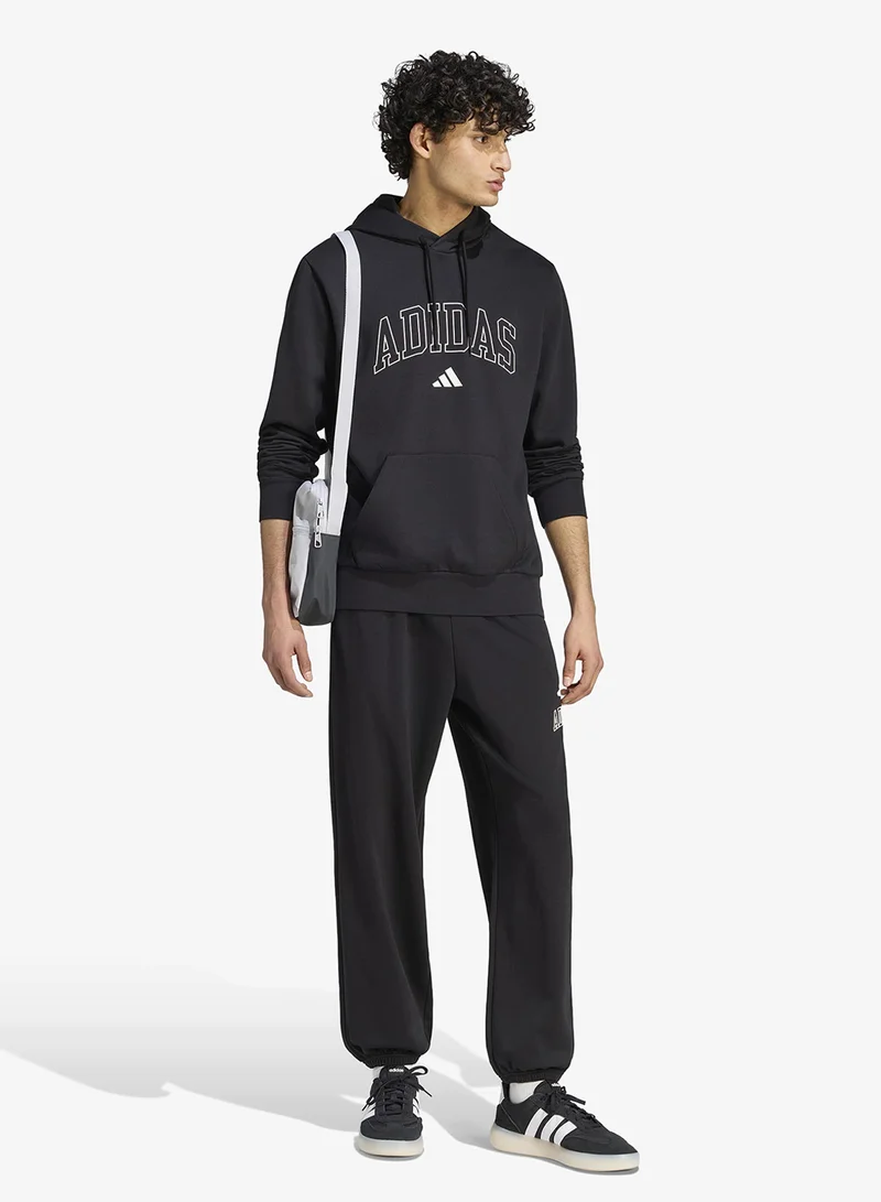 Adidas BLACK Collegiate Script Graphic Hoodie for Men | Best Price UAE