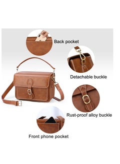 Y&D Compact Camera Case, Shoulder Bag, Waterproof Retro Compatible for Canon Nikon Sony SLR DSLR Mirrorless and Lens (Brown, Small)  - Image 2