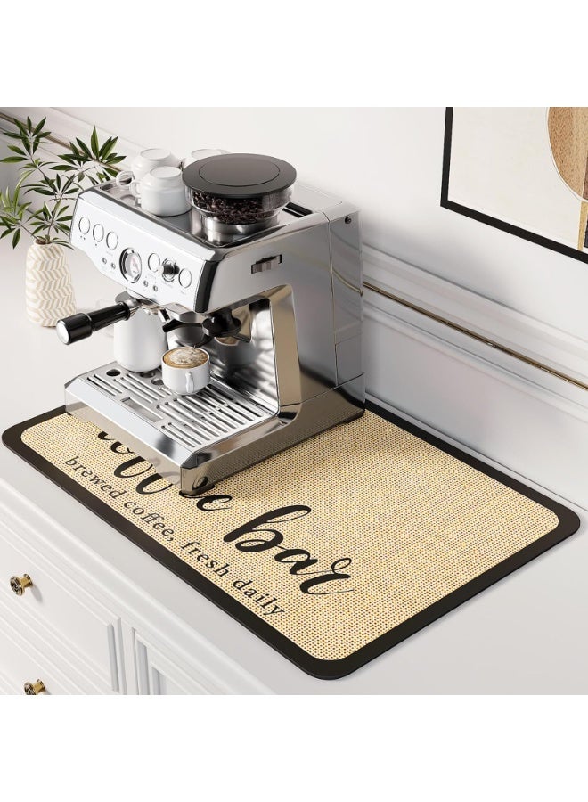 Absorbent Coffee Bar Mat with Waterproof Rubber Backing & PU Surface, 40x60cm - Image 1