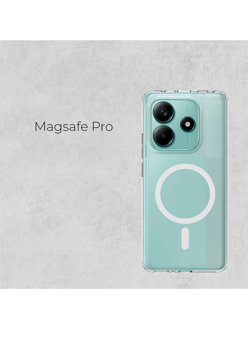 Techie Xiaomi Redmi Note 14 Case with MagSafe – Slim, Anti-Yellowing Transparent Back Cover with Camera Lens Protection, Magnetic Holder Wireless Charging Compatible - Clear - Image 2