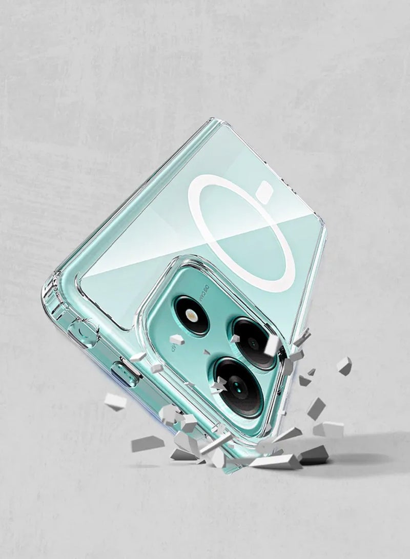 Techie Xiaomi Redmi Note 14 Case with MagSafe – Slim, Anti-Yellowing Transparent Back Cover with Camera Lens Protection, Magnetic Holder Wireless Charging Compatible - Clear - Image 3