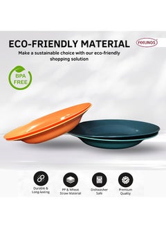 Feelings Feelings Plastic Deep Round Plate  4Pcs Set (22Cm) | Shatterproof & Lightweight  - Image 3