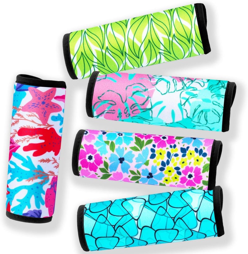 Careteilly Neoprene Luggage Handle Wrap Fluorescent Colors Luggage Identifiers/Tags/Marker (Mixed02) - Image 1