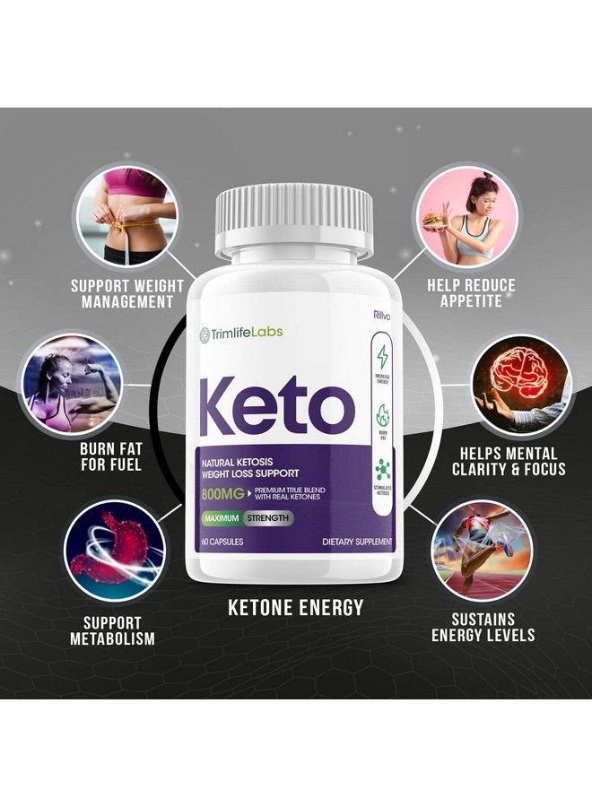 Trim Life Keto Advanced Weight Loss Supplement Ketosis Pills (60 Capsules)