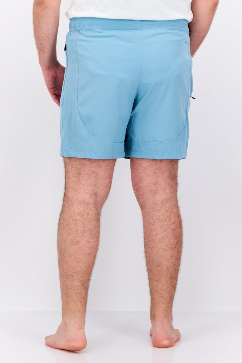MOTION Men Drawstring Plain Board Shorts, Marina Blue - Image 3
