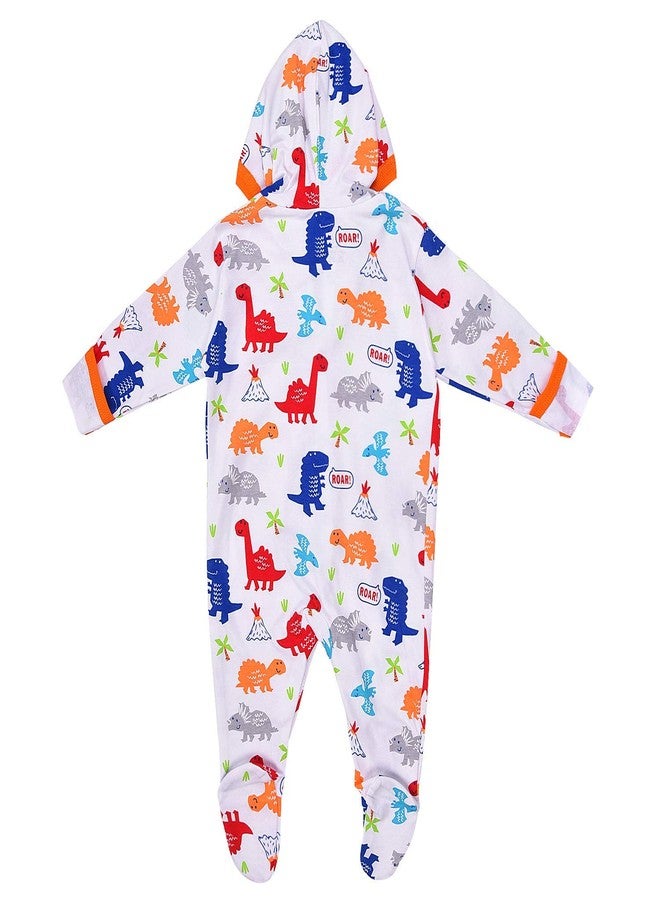 MAGIC TOWN Babyneeds New Born Baby Multi-Color Long Sleeve Cotton Sleep Suit Romper for Boys and Girls Set of 2 - Image 3