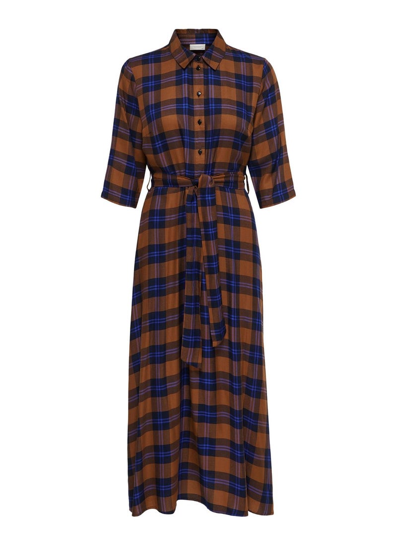 Jacqueline de Yong - Belted Checked Shirt Dress - Image 1