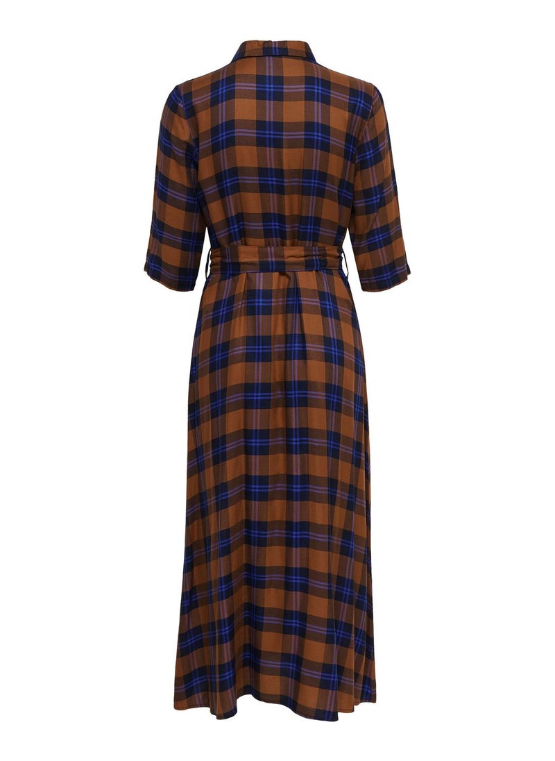 Jacqueline de Yong - Belted Checked Shirt Dress - Image 1