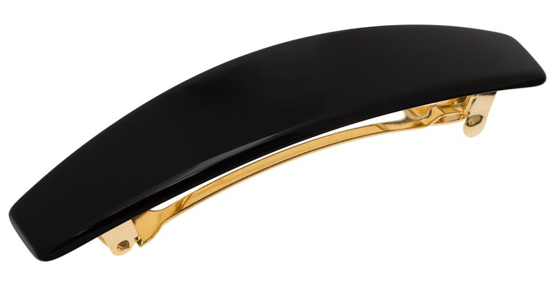 France Luxe Oblong Barrette, Black - Image 1